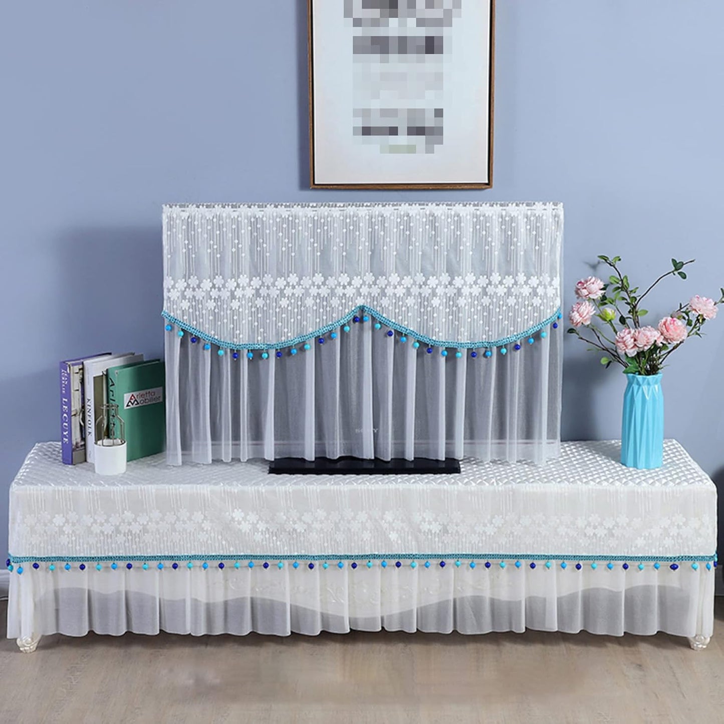 Embroidered lace Television dust cover Soft Fabric