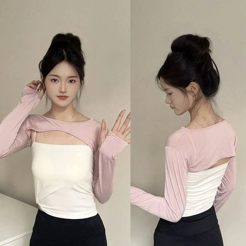 Cropped Top Inner Long Sleeves