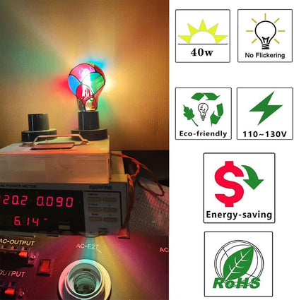 Stained Glass Decoration LED Light Bulb ( Pack of 2 Bulbs )