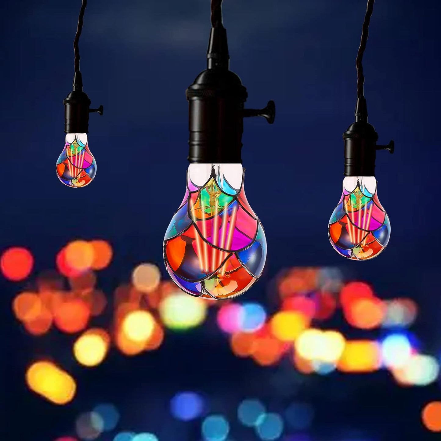 Stained Glass Decoration LED Light Bulb ( Pack of 2 Bulbs )