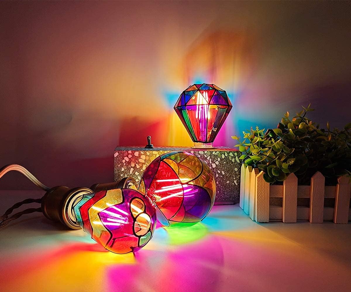 Stained Glass Decoration LED Light Bulb ( Pack of 2 Bulbs )