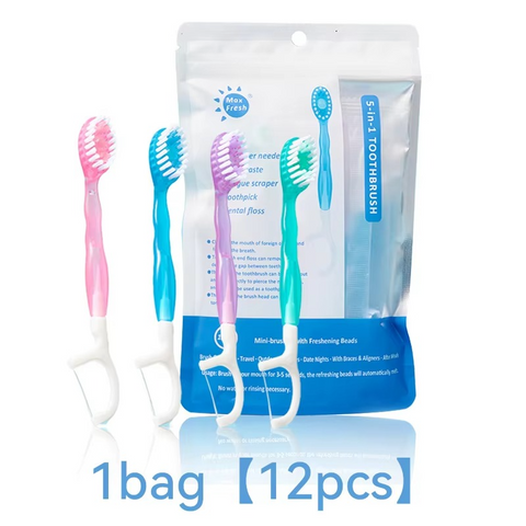 5 in 1 Disposable Mini Toothbrushes