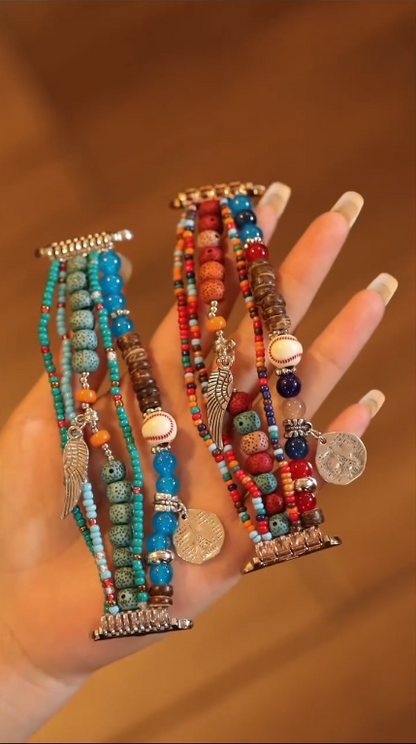 Hamsa Hand Decor Beaded Watchband