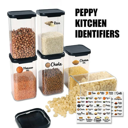 Waterproof Peppy Kitchen Identifiers Stickers