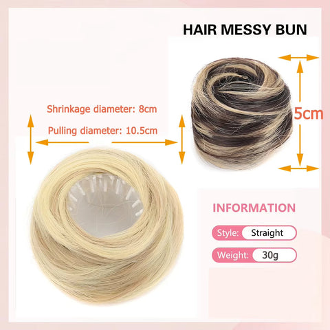 Synthetic Mini Claw Clip in Messy Hair Bun Donut