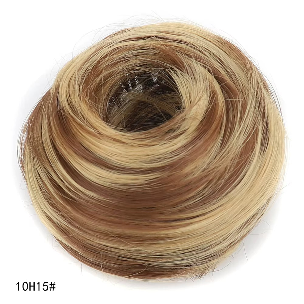 Synthetic Mini Claw Clip in Messy Hair Bun Donut