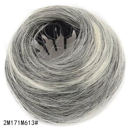 Synthetic Mini Claw Clip in Messy Hair Bun Donut