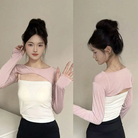 Cropped Top Inner Long Sleeves