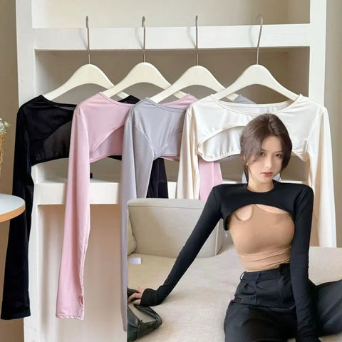 Cropped Top Inner Long Sleeves