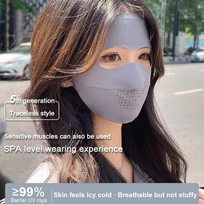 Women Summer Protection Breathable Forehead Full Face Mask