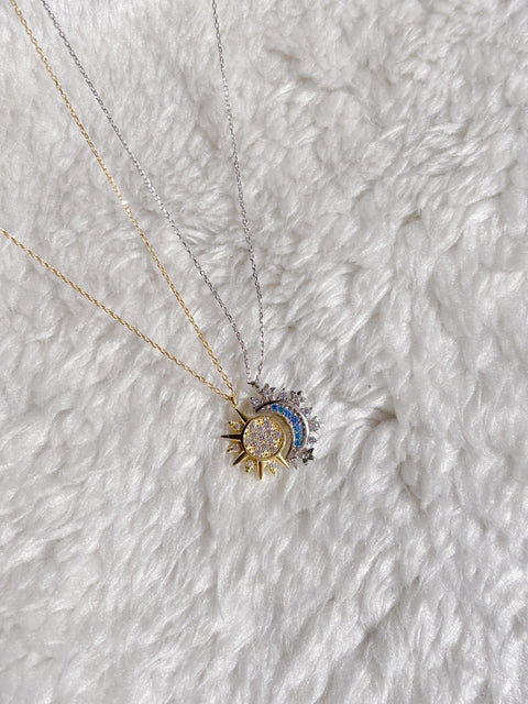 2 in 1 Moon and Sun Necklace