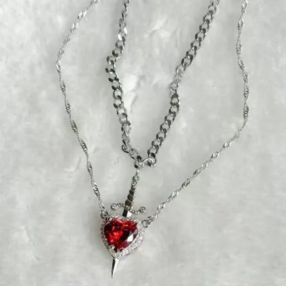 2‑in‑1 Heart & Sword Necklace