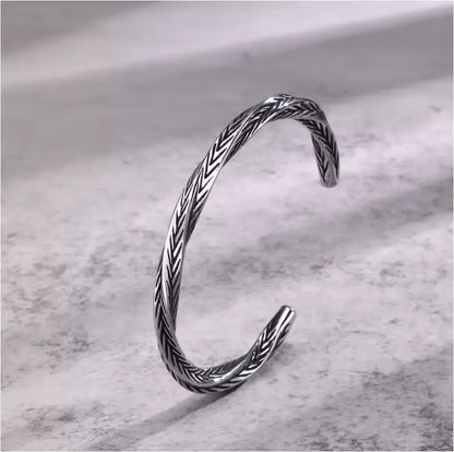 Titanium Twisted Mens Bracelet