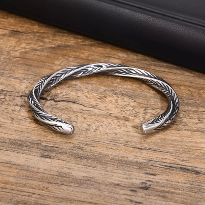 Titanium Twisted Mens Bracelet