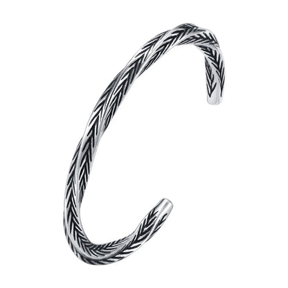 Titanium Twisted Mens Bracelet