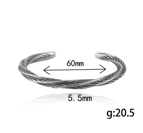 Titanium Twisted Mens Bracelet